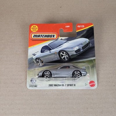 2026 Matchbox 1:64 2002 Mazda RX-7 Spirit R Silver #45 Short Card