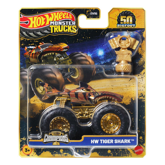 Monster Trucks Hot Wheels Tiger Shark And Bigfoot 50th Anniversary Vehicle (JDV96)