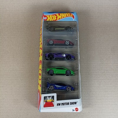 Hot Wheels 2025 HW Motor Show 5-Pack Ferrari Aston Ford Lamborghini Lotus