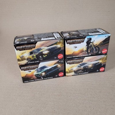 2026 Matchbox The Movie Power Grabs 4 Lot Nissan + Triumph + Mustang + Chevy