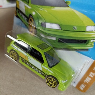 2025 Hot Wheels Lot 2x '90 Honda Civic EF Lime Green Short Card