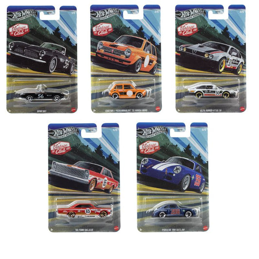 Hot Wheels Silver Series Vintage Club 1968 Set Of 5 Collectible Toy Cars (HRT81)