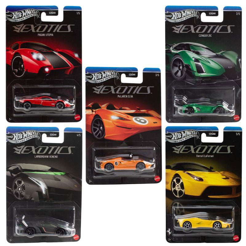 Hot Wheels Exotics Envy Silver Series 5 Car Set (JLT23)