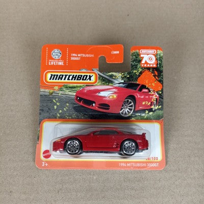 Matchbox 1994 Mitsubishi 3000GT #68 Red Short Card