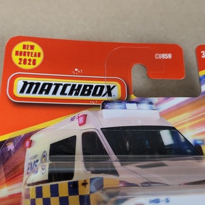 2026 Matchbox Mercedes-Benz Sprinter Ambulance White EMS Short Card