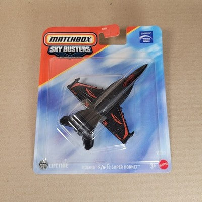 2025 Matchbox Boeing F/A-18 Super Hornet Black Sky Busters - Kleiner Kartenmangel