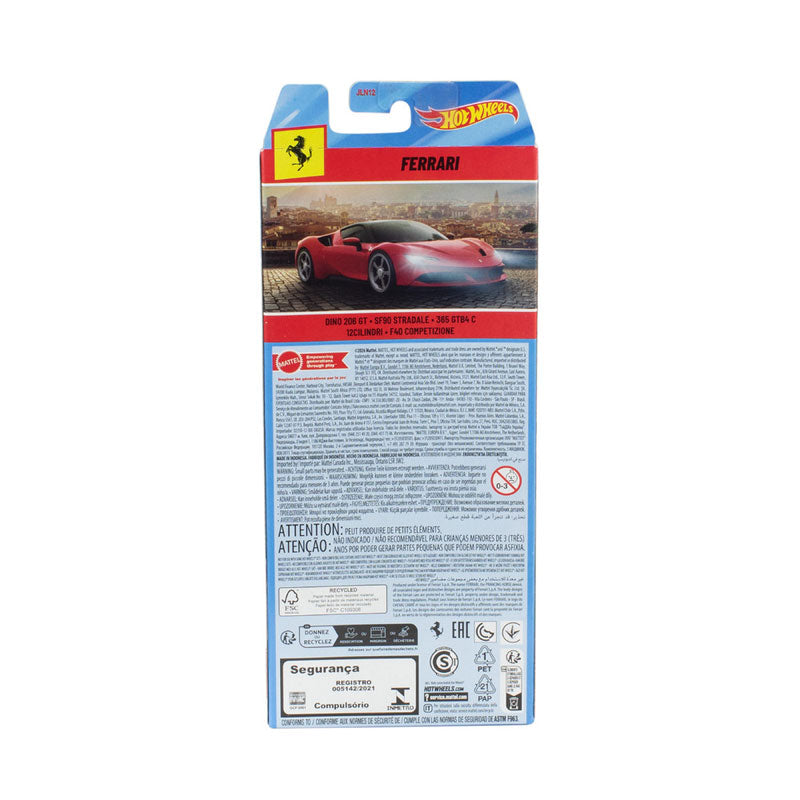 Hot Wheels Ferrari 5 Car Set Collectible Toy Vehicles (JLN12)