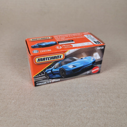 2026 Matchbox Power Grabs  Porsche 918 Spyder Blue #109