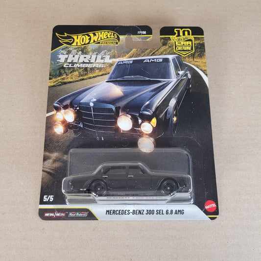 Hot Wheels Mercedes-Benz 300 SEL 6.8 AMG Thrill Climbers FPY86-961 Q 1/64 Black