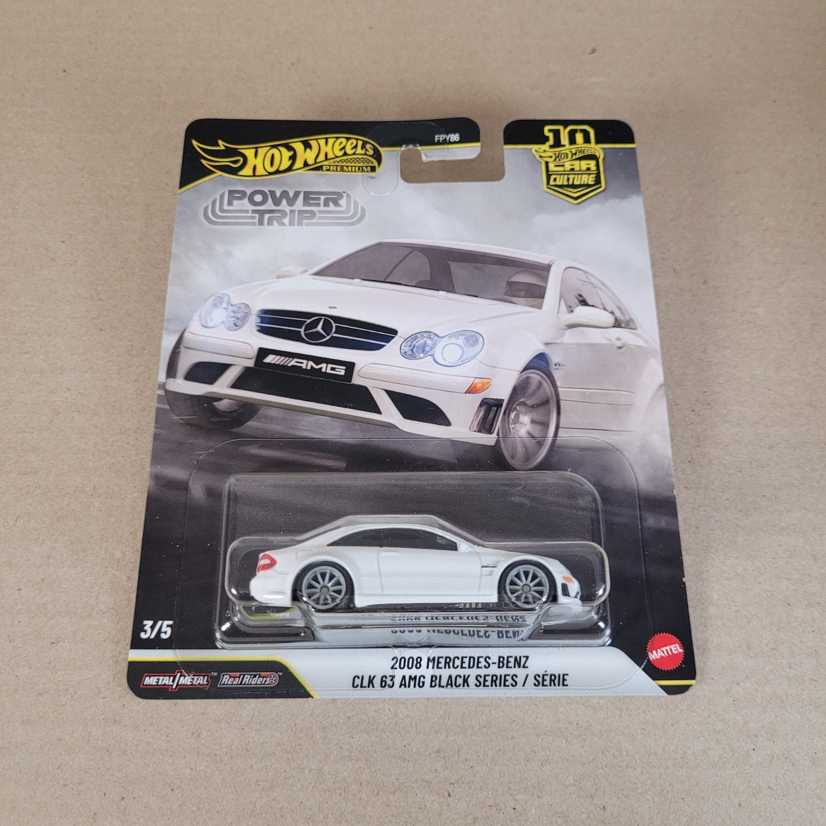 2008 Mercedes-Benz CLK 63 AMG 3/5 JKF29 power trip Hot Wheels premium 2026 white