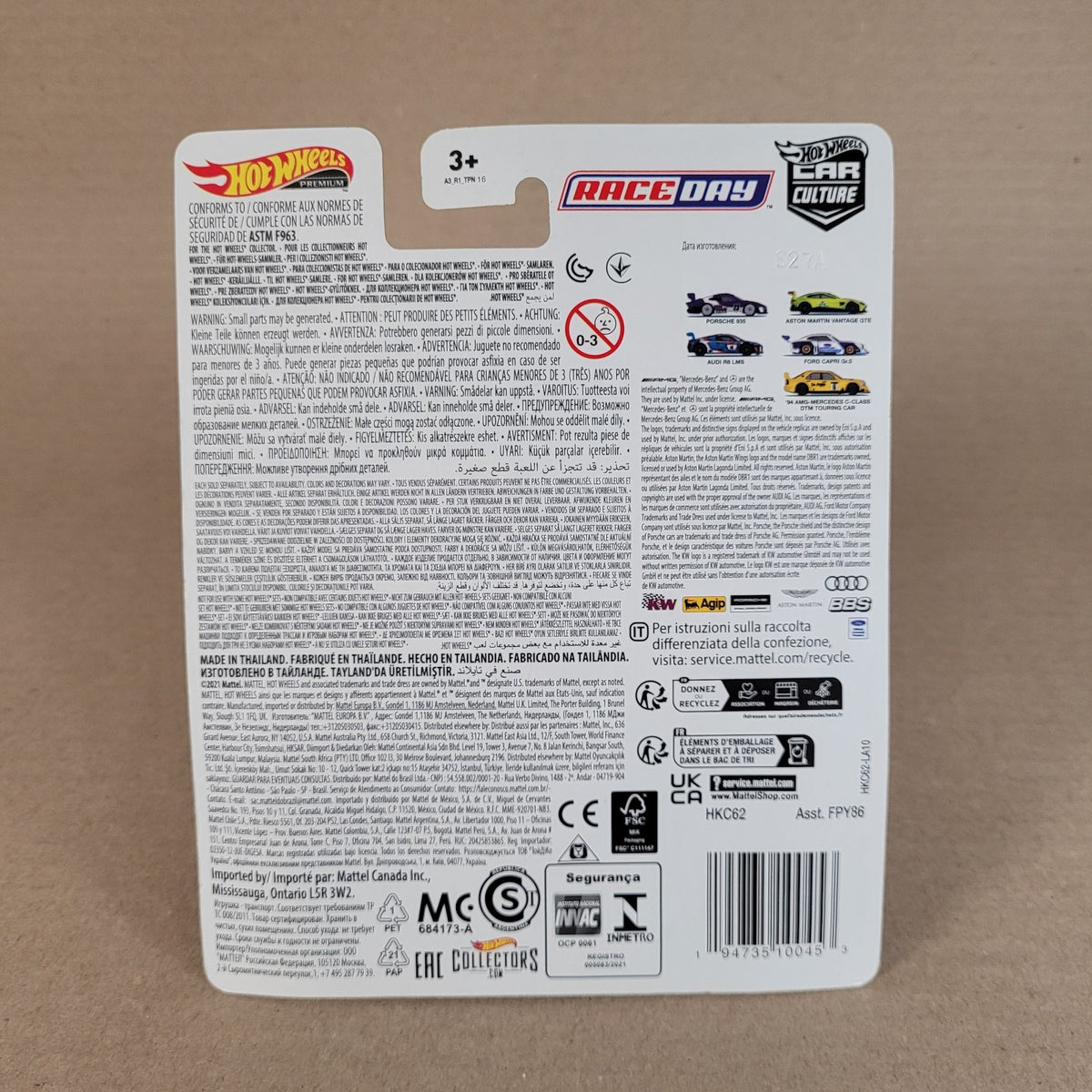 hot wheels Race Day 94 AMG Mercedes C-Class DTM Touring Yellow