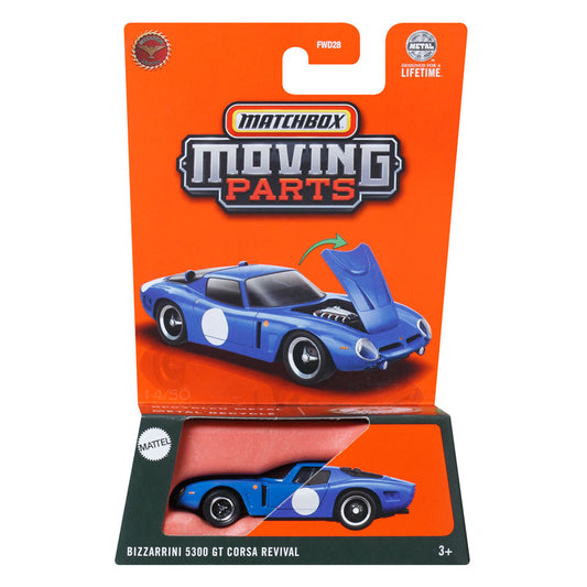 Matchbox Moving Parts Mattel D Bizzarrini 5300 GT Corsa Revival Toy Car (FWD28)