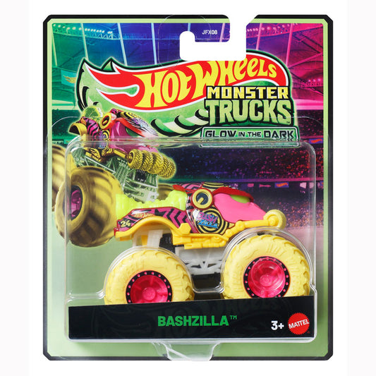 Hot Wheels Monster Trucks Glow In The Dark Bashzilla Vehicle (JFX08)