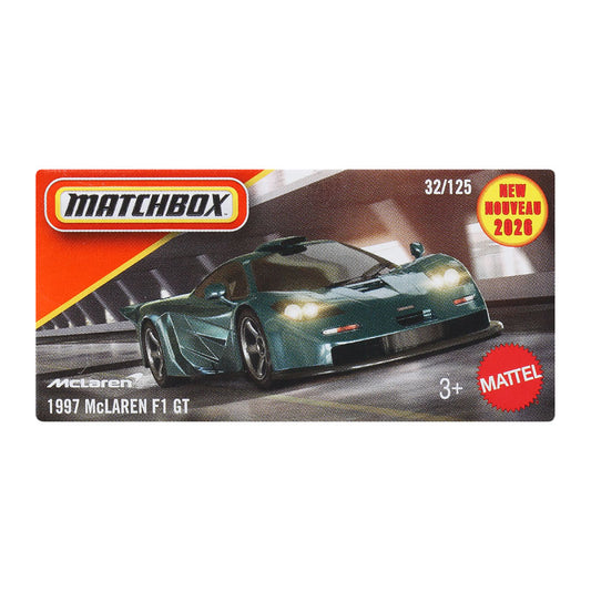 Matchbox Power Grabs McLaren F1 GT Toy Car Collectible (DNK70)