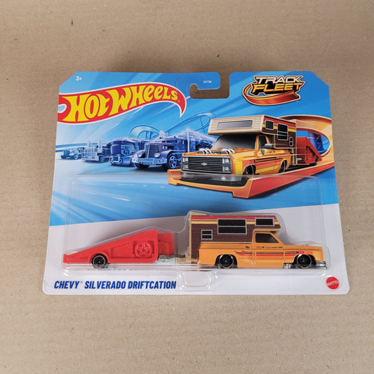 Hot Wheels Track Fleet Chevy Silverado Driftcation Mattel Diecast Truck (HYT56)