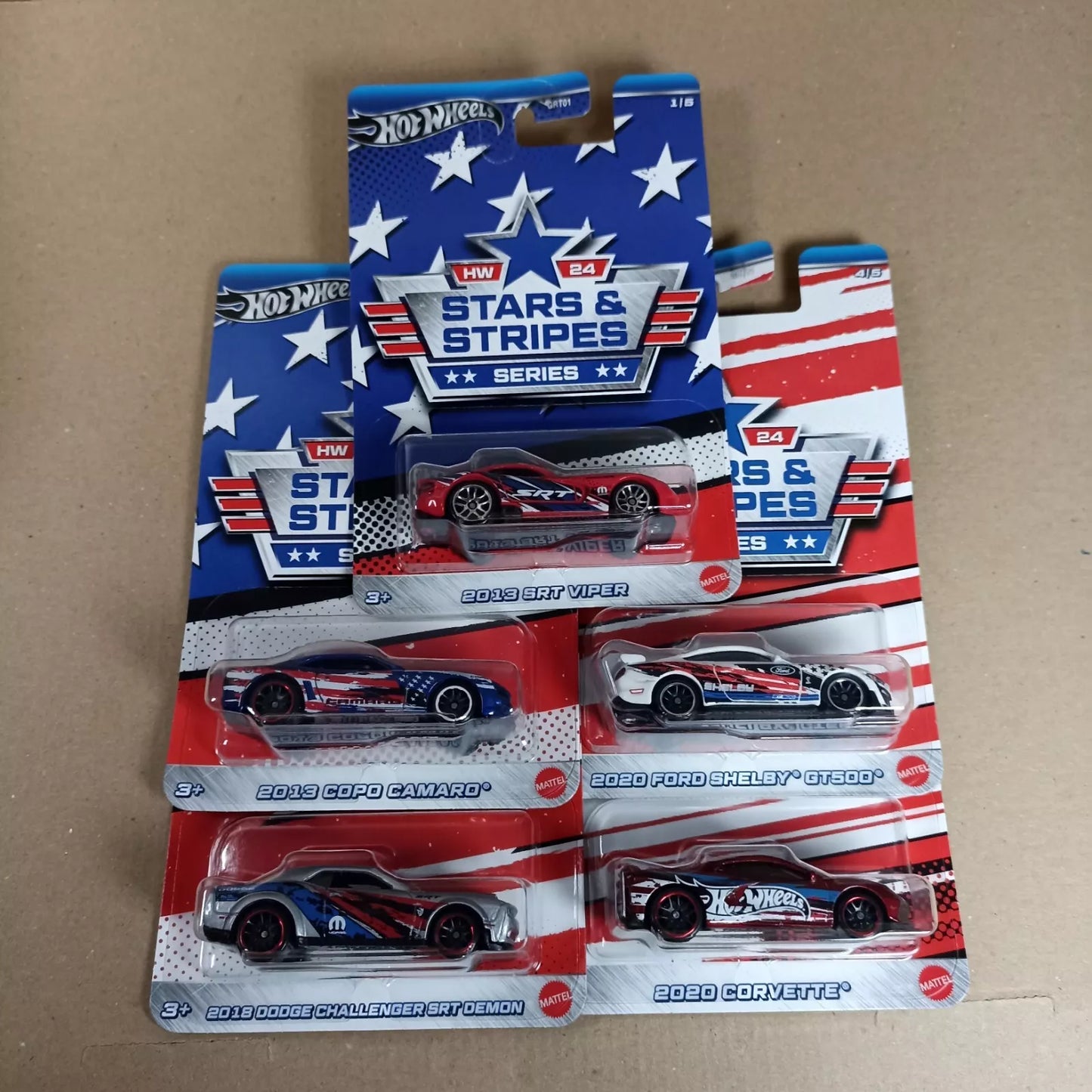 Hot Wheels Stars And Stripes Series - 2024 - Complete Full Set Of 5 GRT01