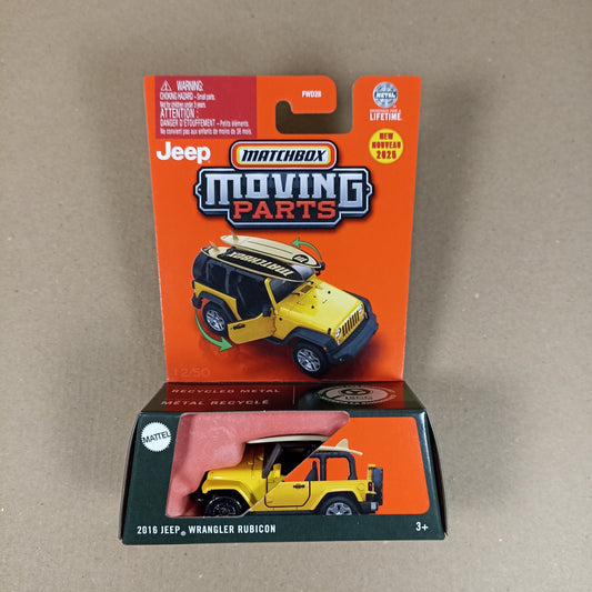 Matchbox Moving Parts 2016 Jeep Wrangler Rubicon Yellow 2025