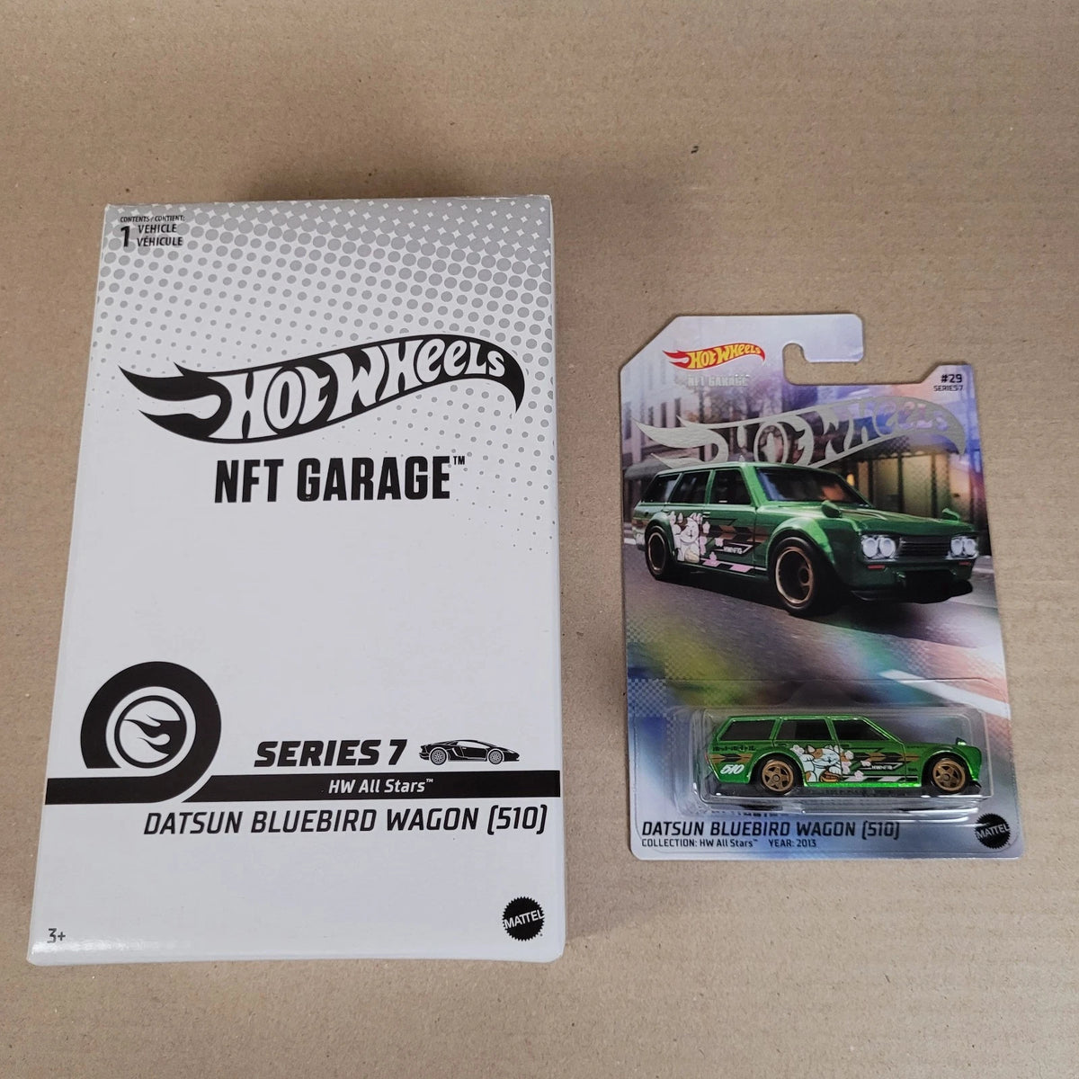 Hot Wheels NFTGarage Datsun Bluebird Wagon 510 Green