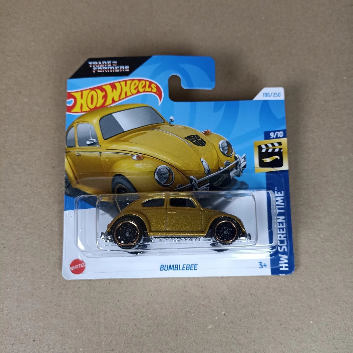 Hot Wheels 2024 Bumblebee Gold Beetle VW Transformers #186/250 Short Card