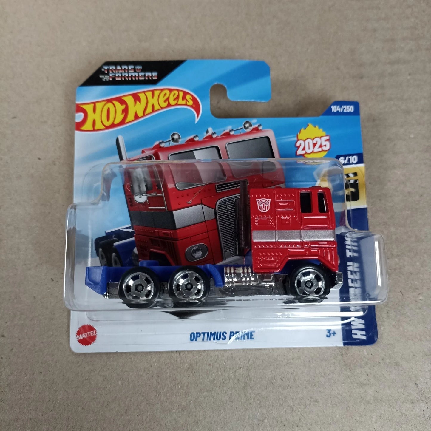 Hot Wheels 2025 Optimus Prime Transformers Short Card