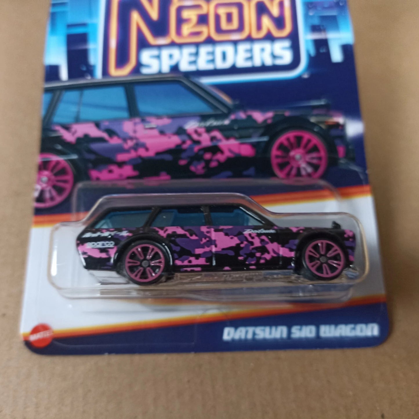 New 2024 Hot Wheels Neon Speeders Datsun 510 Wagon# 2/8 Black Pink