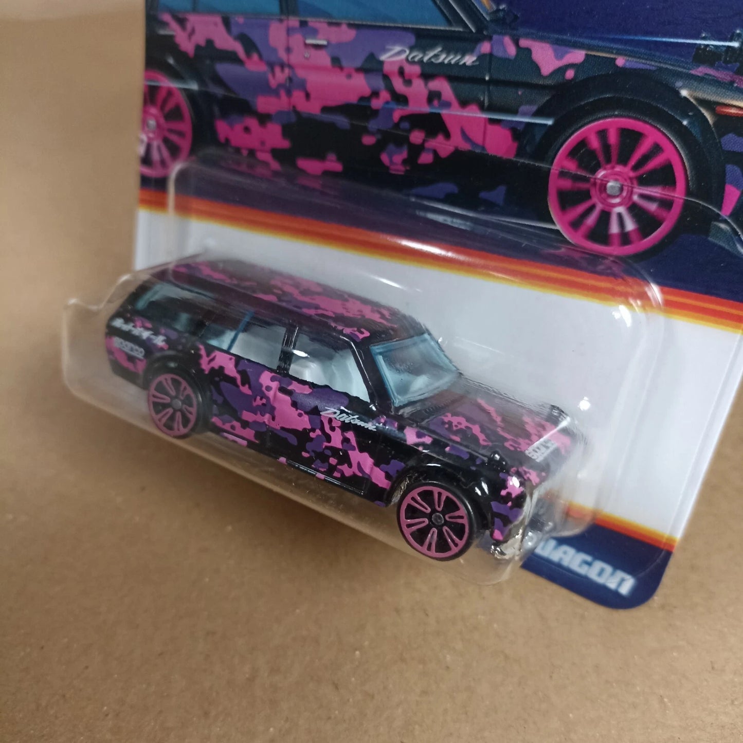 New 2024 Hot Wheels Neon Speeders Datsun 510 Wagon# 2/8 Black Pink