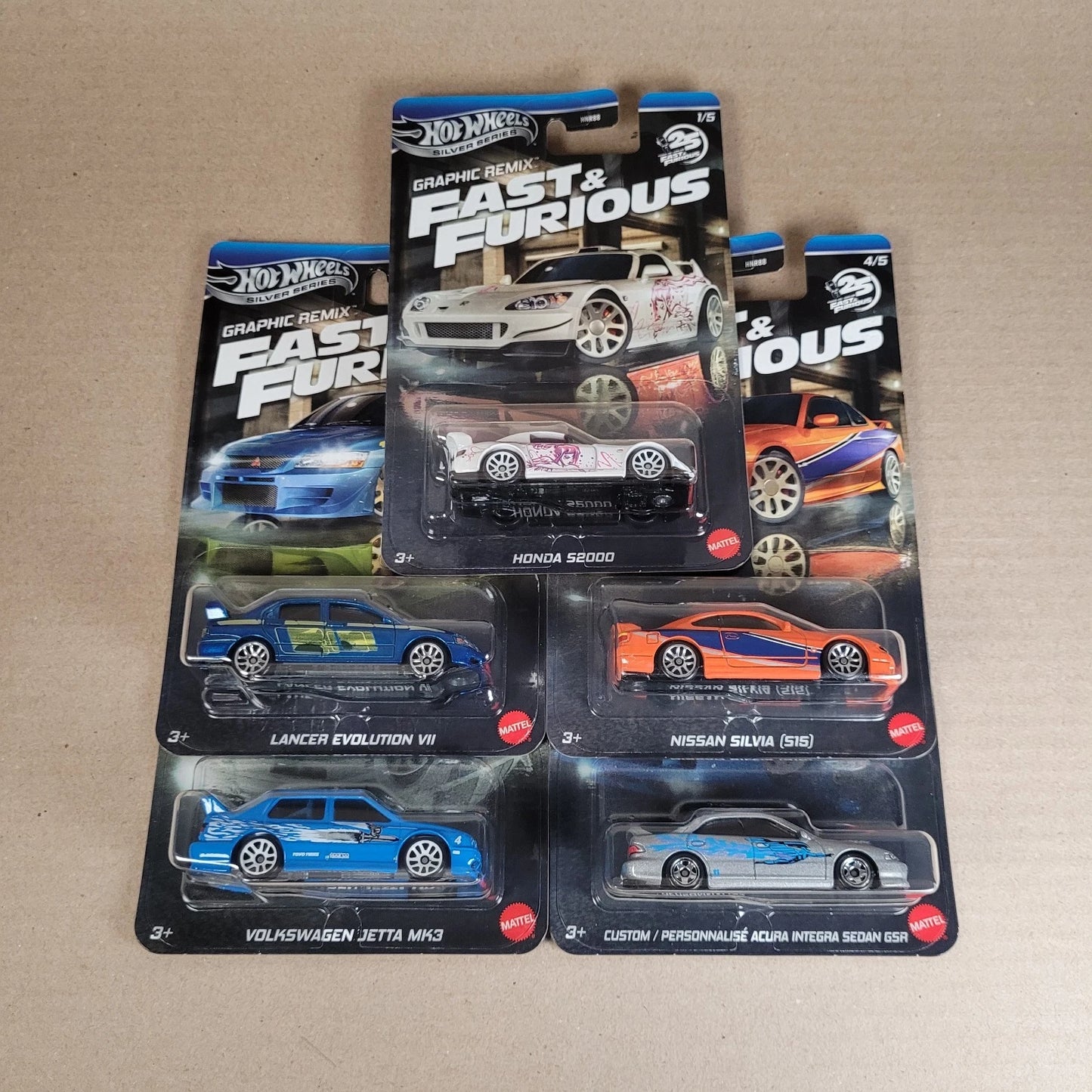 Hot Wheels Fast And Furious 2025 Graphic Remix New Full Set - Honda Lancer VW Nissan Acura HNR88