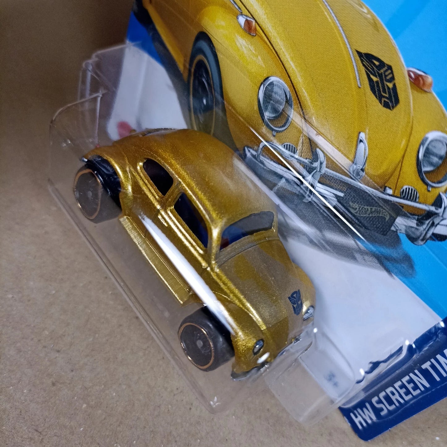 Hot Wheels 2024 Bumblebee Gold Beetle VW Transformers #186/250 Short Card