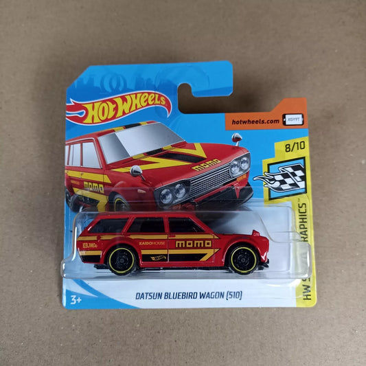 Hot Wheels 1971 Datsun Bluebird Wagon 510 2017 Red Momo Short Card